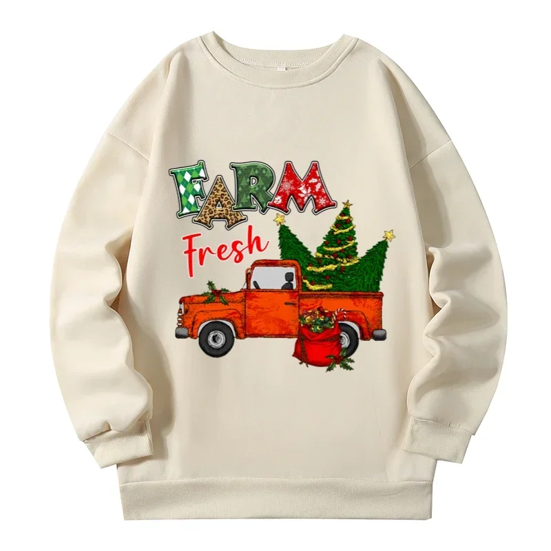 Buon natale Cartoon Graphic Print felpe Plus Size Fashion Trendy Pullover femminile autunno inverno 2023 nuova felpa Y2k