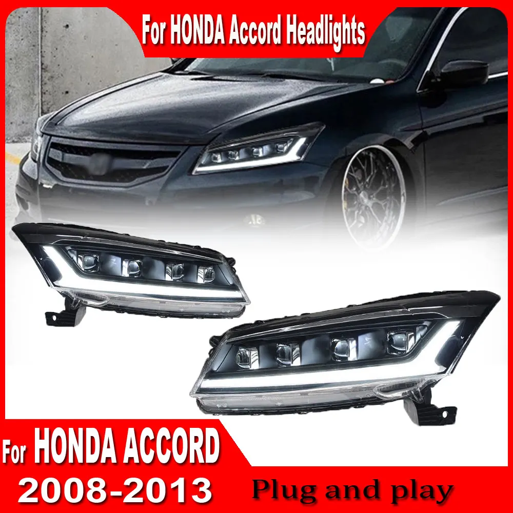 

Headlight For Honda Accord 8th LED Headlights 2008-2013 Head Lamp Car Styling DRL Signal Projector Lens Automotive Accessories