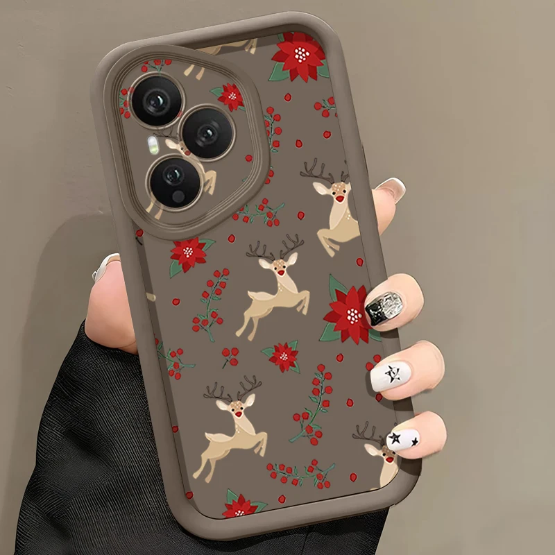 عيد الميلاد الغزلان الزهور حافظة هاتف من البولي يوريثان لهاتف Honor 400 200 Pro Magic7 Lite X8c X9c الذكية X6a X6b X6c غطاء سيليكون ناعم مقاوم للصدمات #4