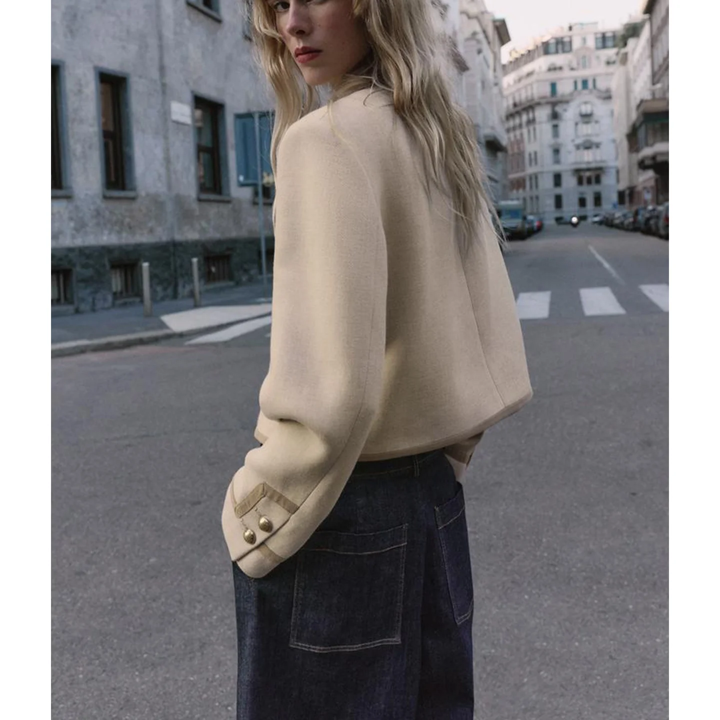 Francese Sle femmes ort Jaet automne hiver nouveau Simple col haut Long Sve rembourré corde bleue manteau respirant