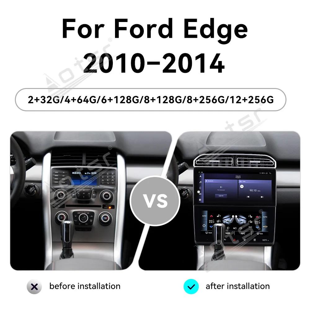 2026,12 ''+ 10.25'' أندرويد 14 لفورد إيدج 2010-2014 ، شاشة سيارة تعمل باللمس الملاحة Carplay راديو السيارة DSP BT مشغل وسائط متعددة لتحديد المواقع #2