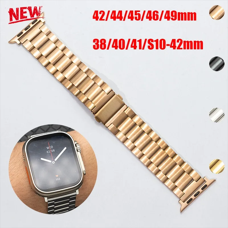 Edelstahlarmband für Apple Watch Band Serie 11/10/9/8/7/6/5/SE Metallarmbandbänder für iWatch Ultra 49 mm 45 44 42 41 46 mm