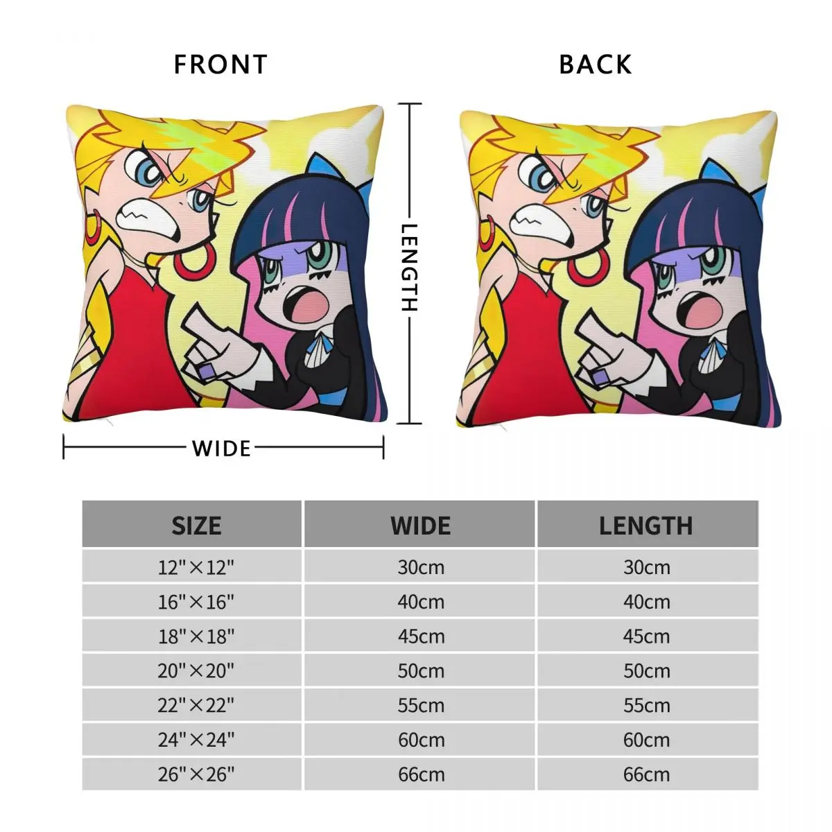 Panty And Stocking With Garterbelt Square Pillowcase Cushion Cover Pillow Case Throw Pillow Cover for Home Sofa Living Room