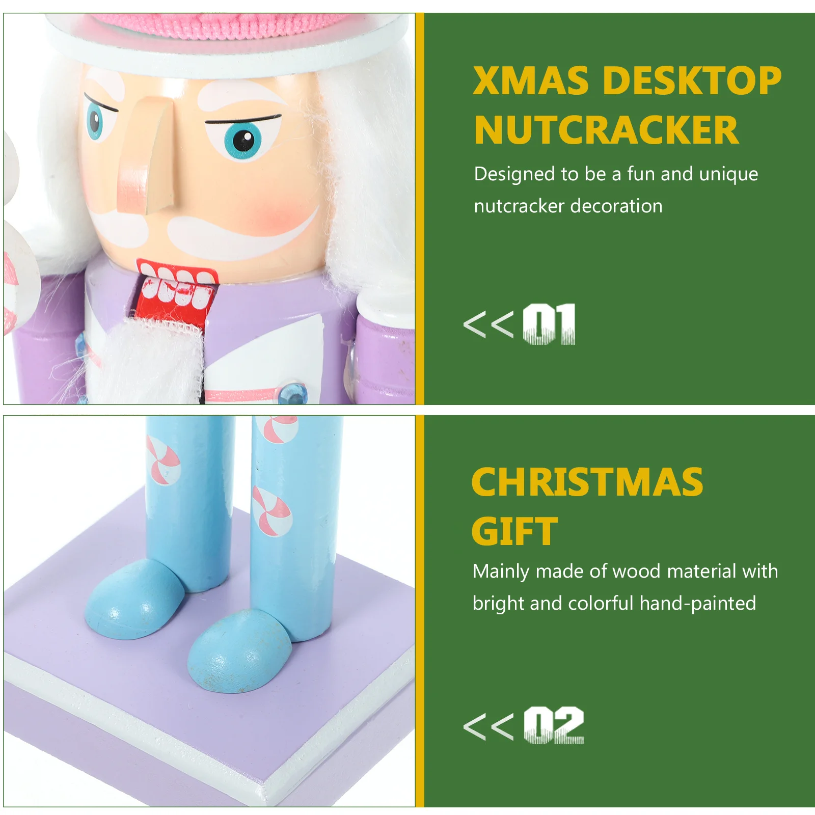 

Desktop Wooden Nutcracker Christmas Ornament Handcrafted Holiday Decor Xmas Home Decoration Festive Gift Choice