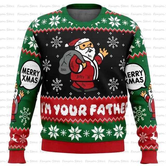 Uncle Santa Claus Ugly Christmas Sweater Cartoon Anime Women Men Pullover Top Fashion Couple Hoodie Sweatshirt