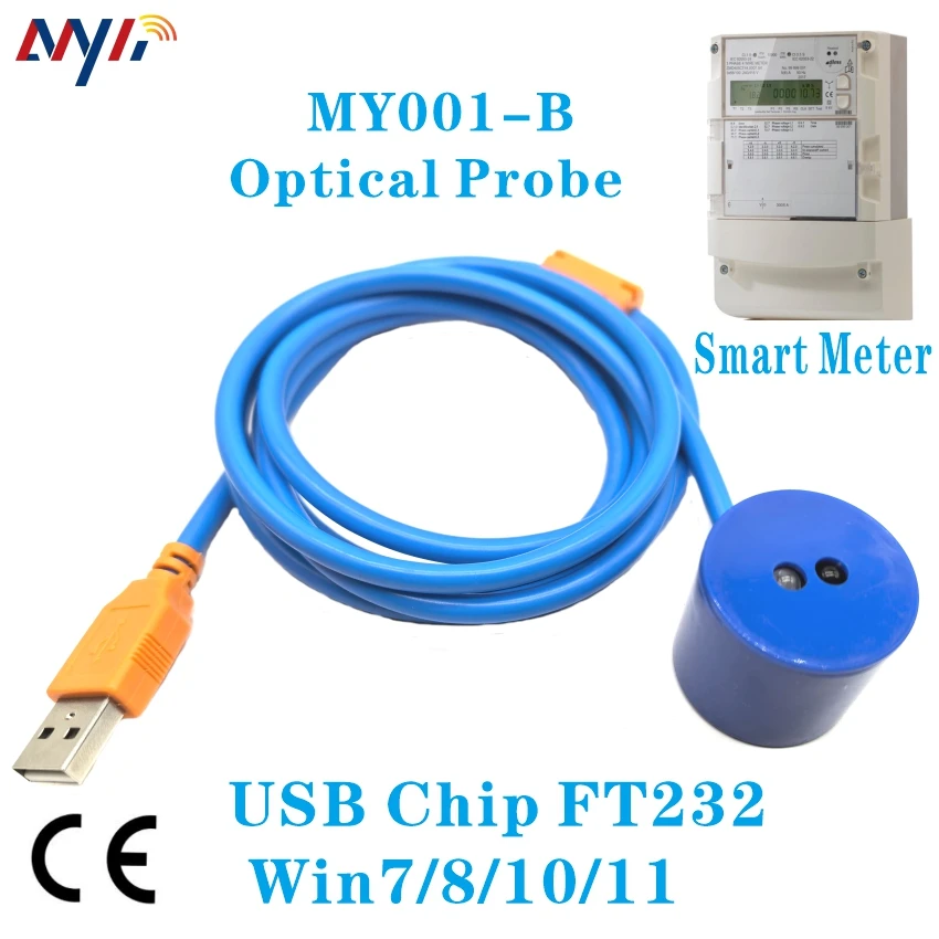 

USB2.0 FT232 Optical Probe sensor Tool IEC62056-21 DLMS for Elser kWh Water Flowmeter Gas Meter Reading