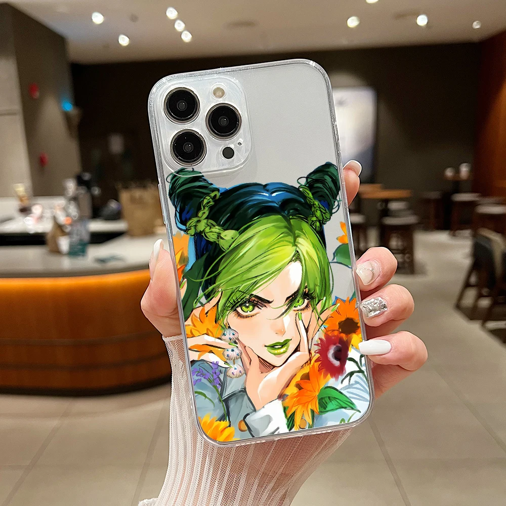 Anime JoJos Bizarres Adventures Phone Case For iphone 15 14 13 12 11 XS Pro Max X XR 6 7 8 Plus Soft Silicone Transparent Capa