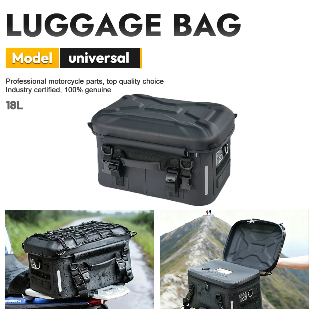 Motorcycle Hard Shell Waterproof Rear Seat Tail Bag Anti-collision Camera Equipment Storage Bag Motorbike Riding Travel Luggage