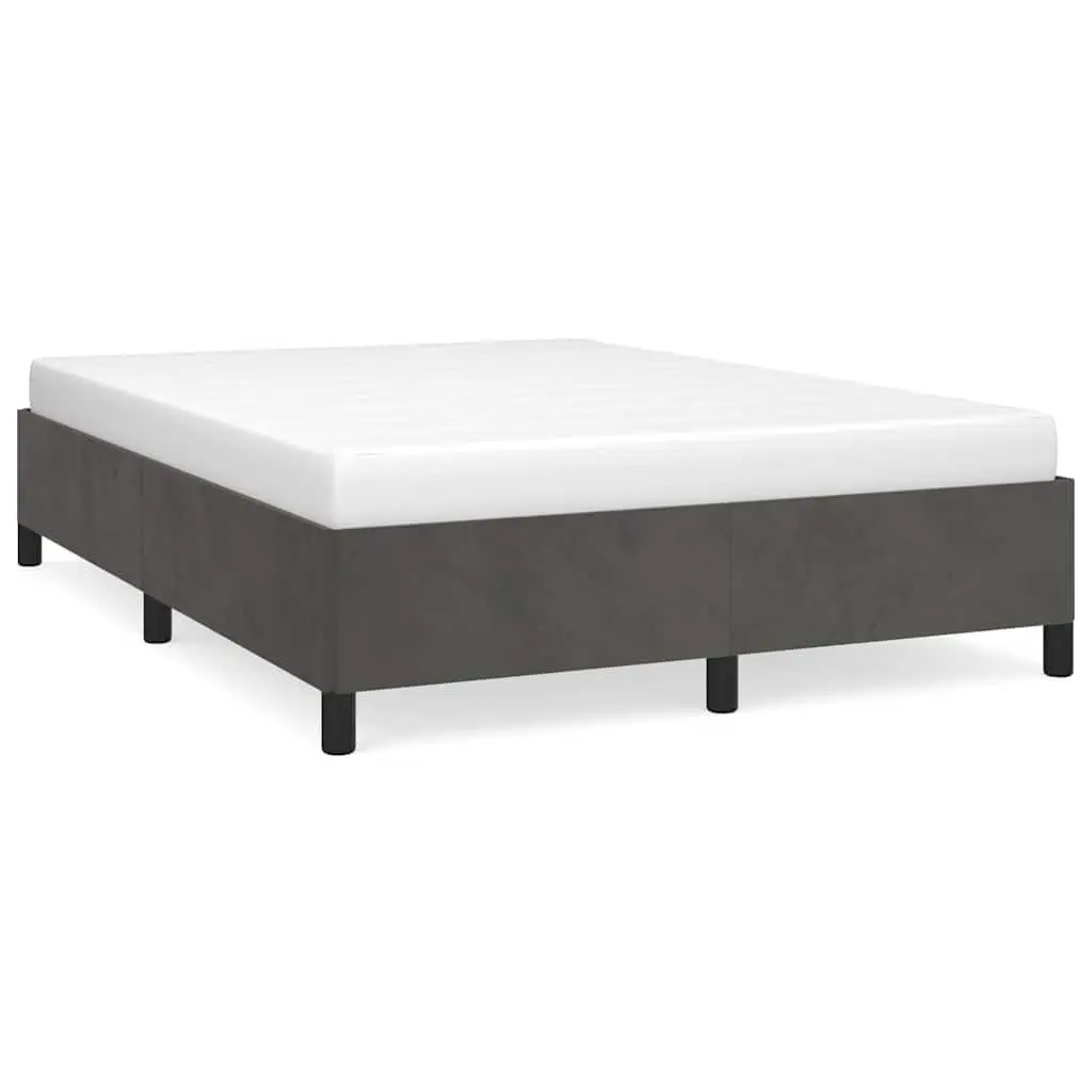 Queen Velvet Bed Fe - ern Upholstered Platform Bed with Sturdy Plywood Slats and k y t Fabric - Sleek Recular Bedstead