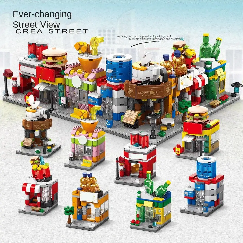 

Вид на городскую улицу, украшения для моделей городского здания, строительные блоки-головоломки, игрушки для сборки, праздничные подарки для мужчин и женщин