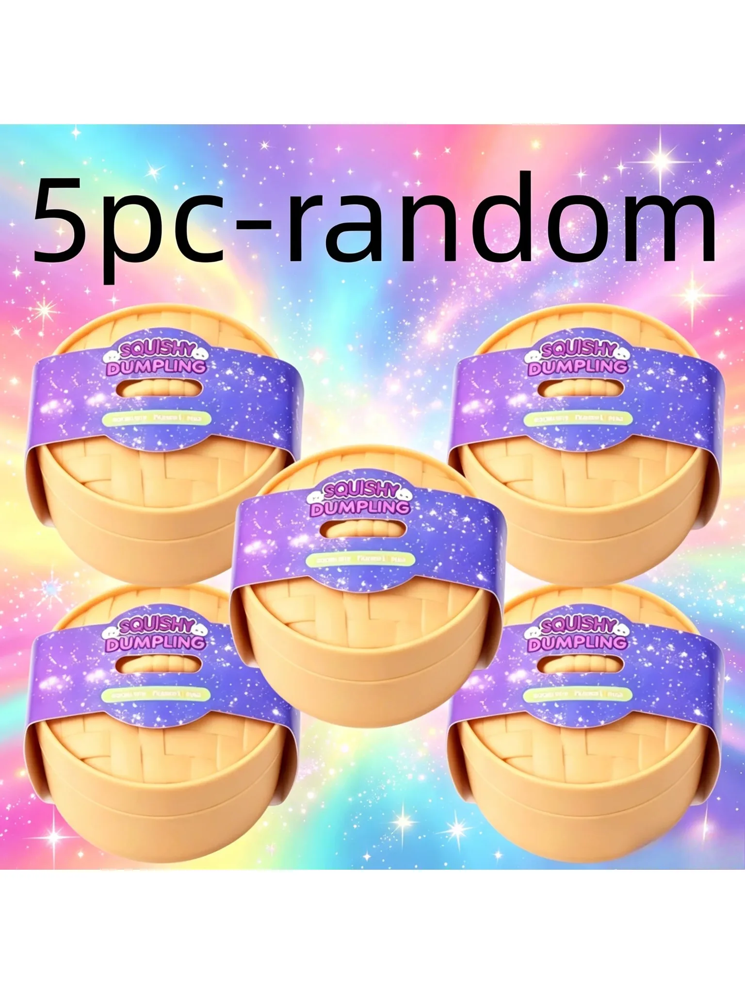 1/6 Stück Mini-Glitzer-Dumpling-Squishy mit Box, sensorisches Quetschspielzeug zur Stresslinderung, zufällige Farbe
