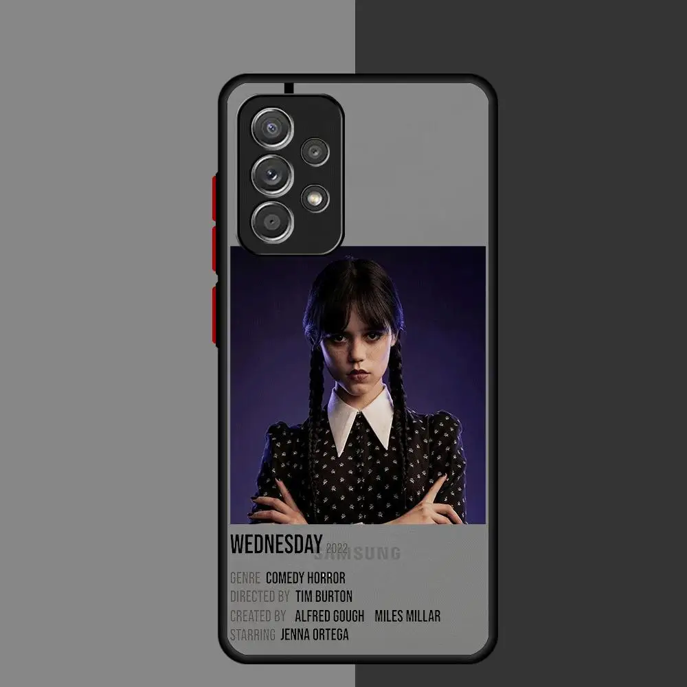 W-Wednesday Addams Phone Case for Samsung Galaxy A32 A33 A34 A50 A51 A53 A54 A70 A72 A73 5G Matte Shockproof Armor Cover