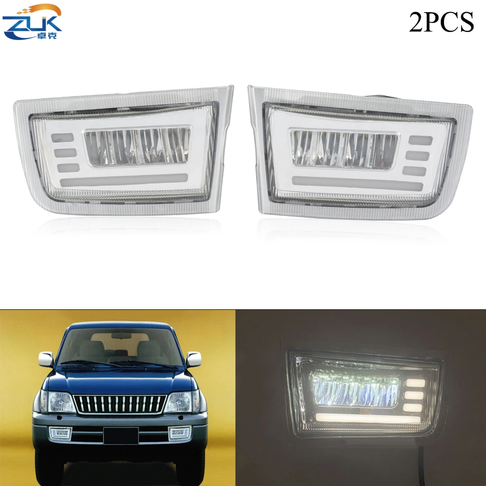 

ZUK Front Bumper Fog Light Anti-Fog Lamp For TOYOTA LAND CRUISER PRADO 90 FJ90 3400 1997-2002 LC90 Foglight LED Fog Light