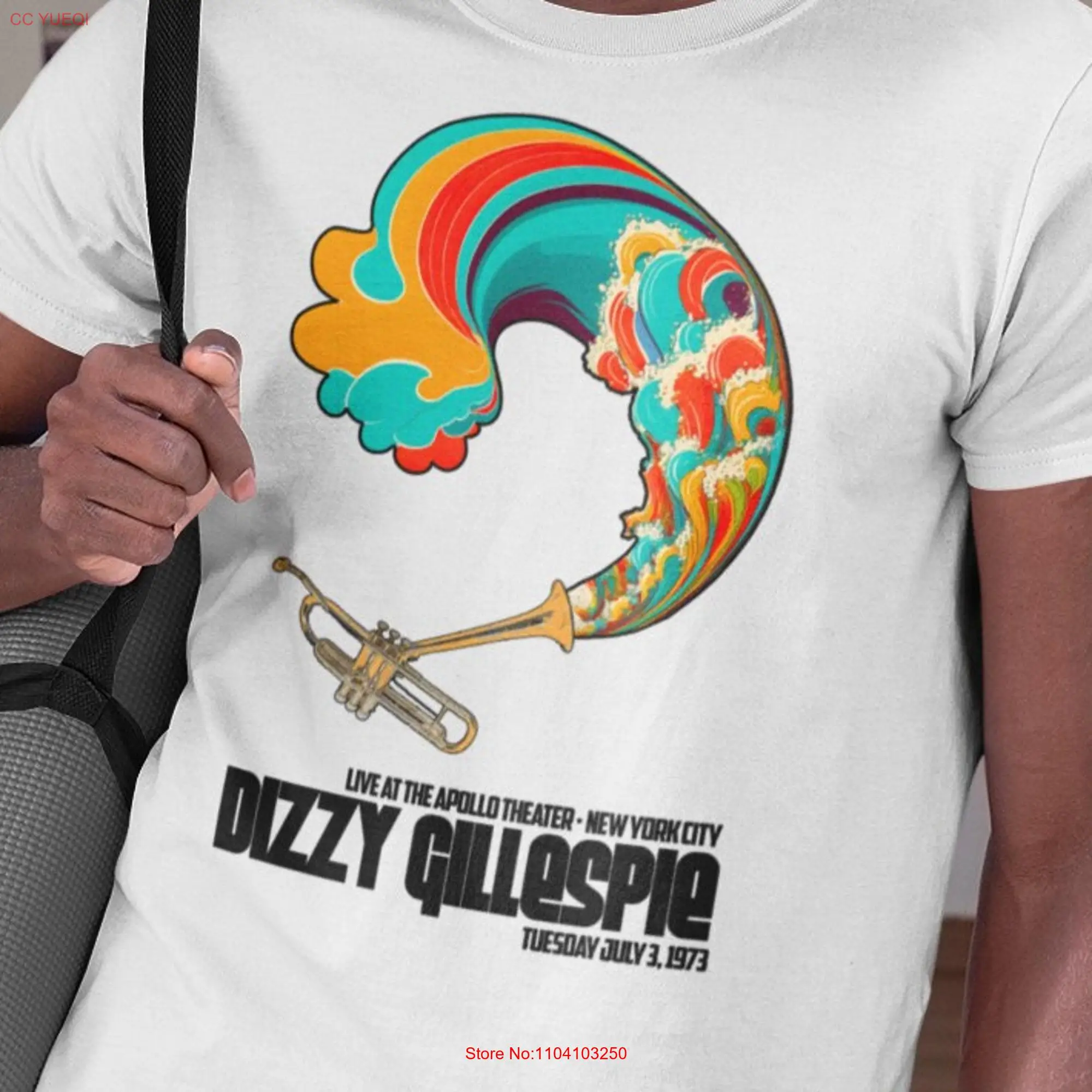 Dizzy Gillespie T Shirt Live Apollo Theater 1973 long or short sleeves