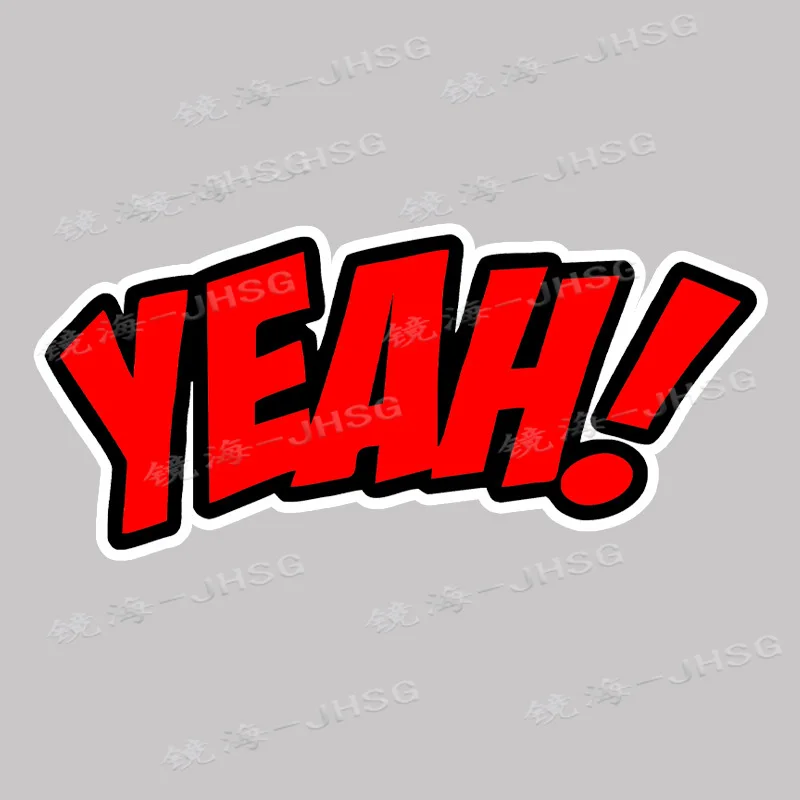 

YEAH! Yellow Stripe Text Car Motorcycle Bumper Sticker Personalized Creative Decoration Rear Window Decal Painting