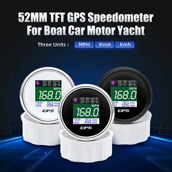 AD Digital GPS Speedometer 52mm 12V 24V TFT Screen Trip ODO Mph Knot Km/h GPS Antenna For Motor Boat Car RV Speed Meter