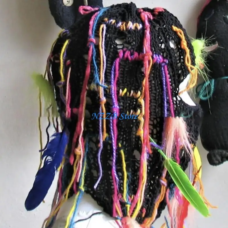 T21F يندبروف الشتاء متماسكة مخطط بالاكلافا قبعة للنساء الرجال إبقاء الرقبة قبعة تدفئة الطقس البارد الدراجات المشي لمسافات طويلة #5