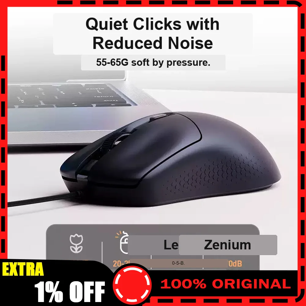 Inphic B5 Wired Silent Mouse Ergonomic 2000dpi  4‑Button 3‑Level DPI Mice 1.5M USB Cable For PC Office Computer Laptop Gift
