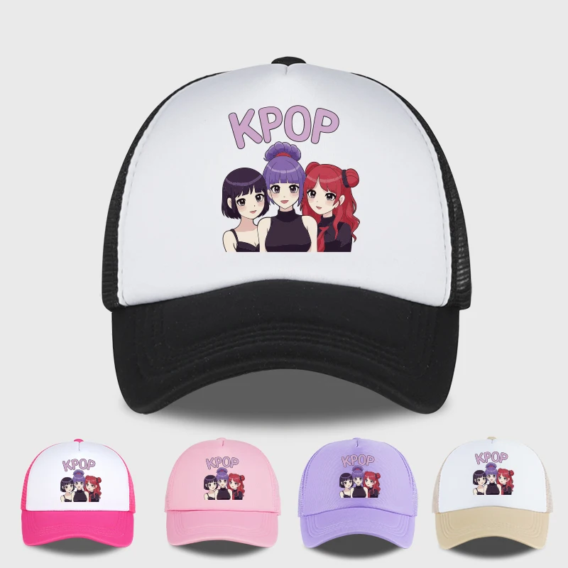 KPOP Anime Girl Mesh Trucker Hat Adjustable Unisex Gift For 
