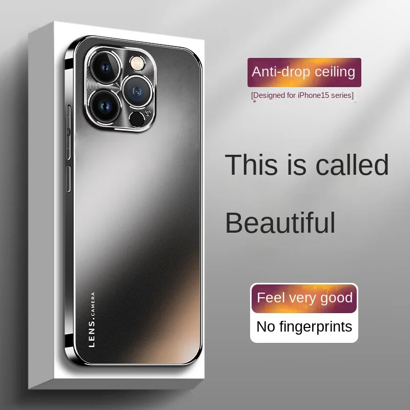 

Full Cover Shockproof Mobile Phone Case for Men and Women, Simple and Advanced Case, Matte, Apple 15, Fashion