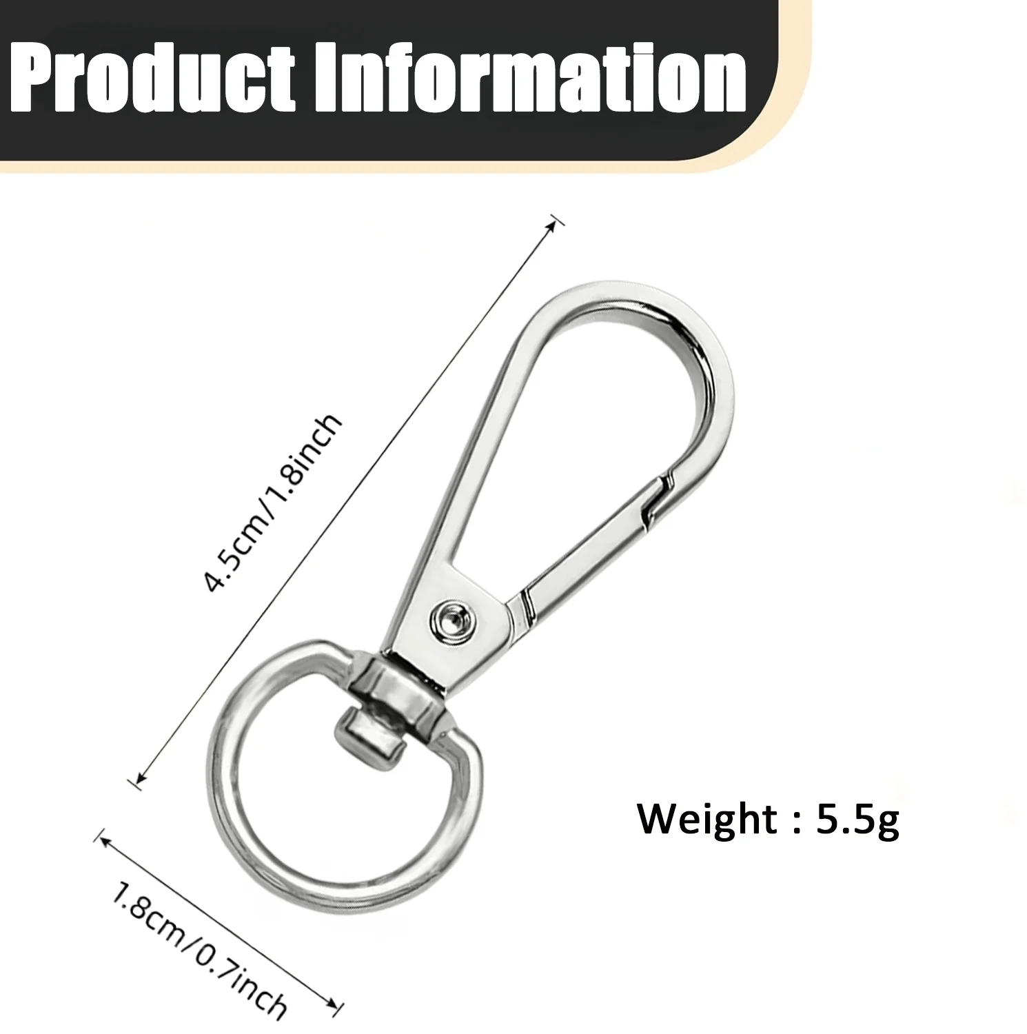 20/40pcs Alloy Rotatable Lobster Clasp Metal Keychains,Suitable for DIY Lanyards,Keychains,Hardware Accessories,crafts,gifts