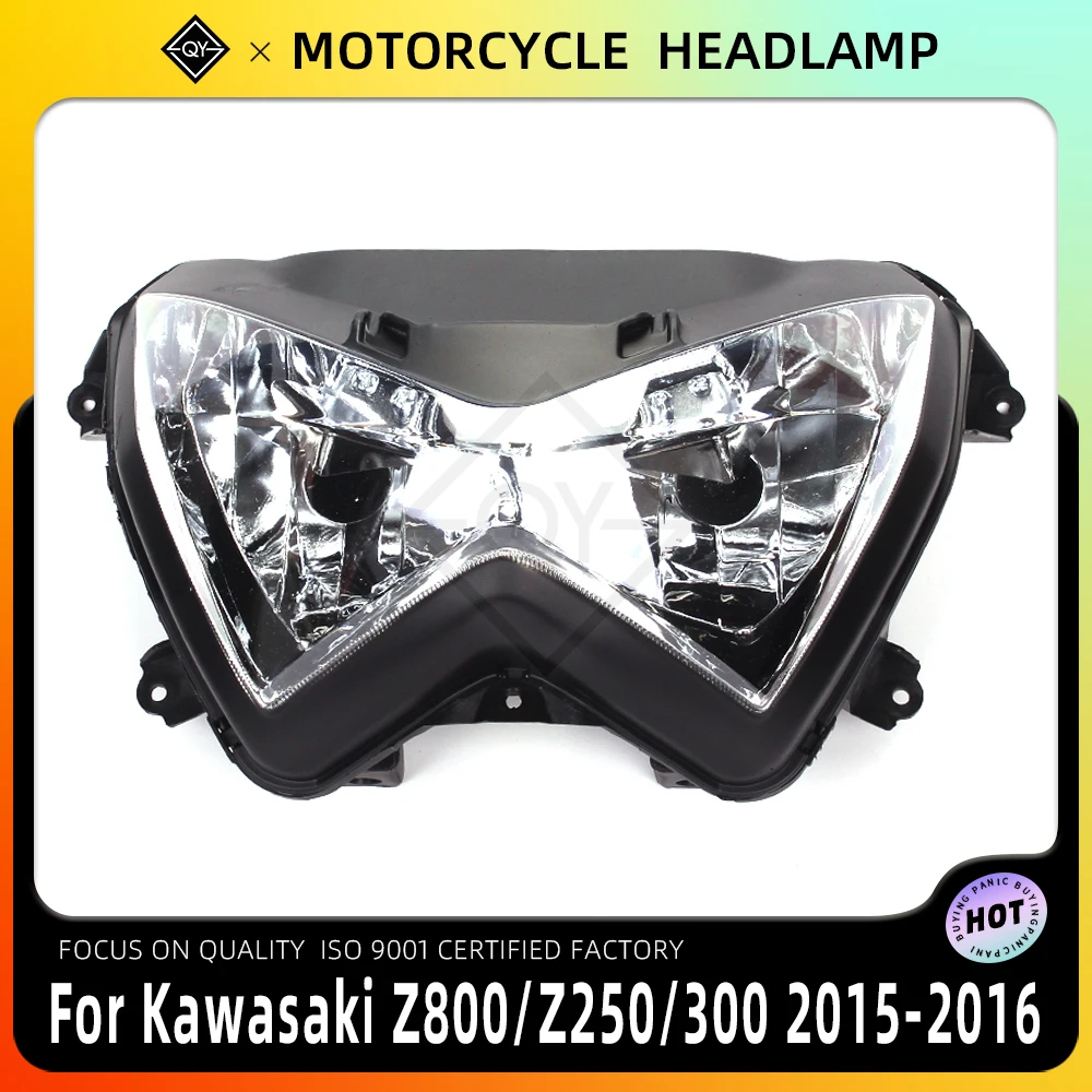 

PKQ Headlamp Motorcycle Headlight Assembly Head Lamp Light For Kawasaki Z 250 300 800 2013 2014 2015 2016 Z250 Z350 Z800