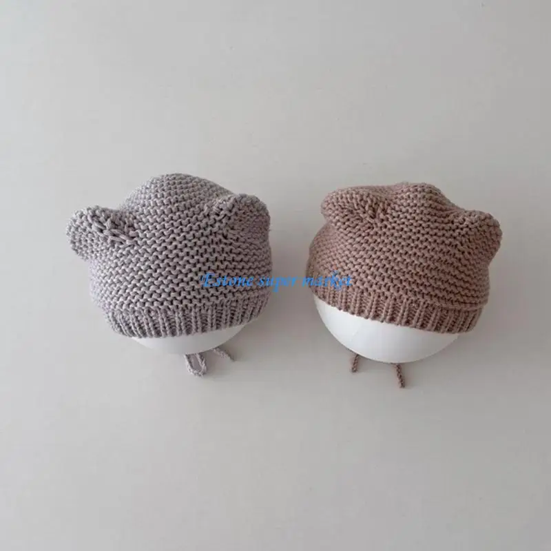 

090B Ear Protections Hat Cartoon Warm Bonnet Photo Props Shower Gift for Boys Girls