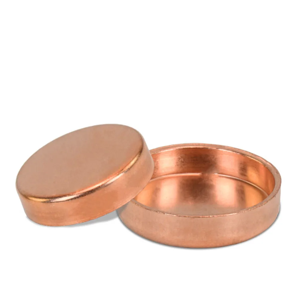 Pure Red Copper End Cap Blind Cap Solder Plug Inner Diameter 6.35-108mm Air Conditioning Copper Tube Fitting Stopper