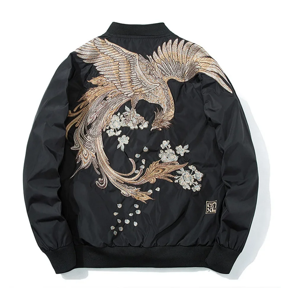 2024 Autumn Men Women Bird Flowers Embroidery Baseball Jacket Pilot Bomber Thin/Thick Jacket Youth Couples Coat Japan Streetwear