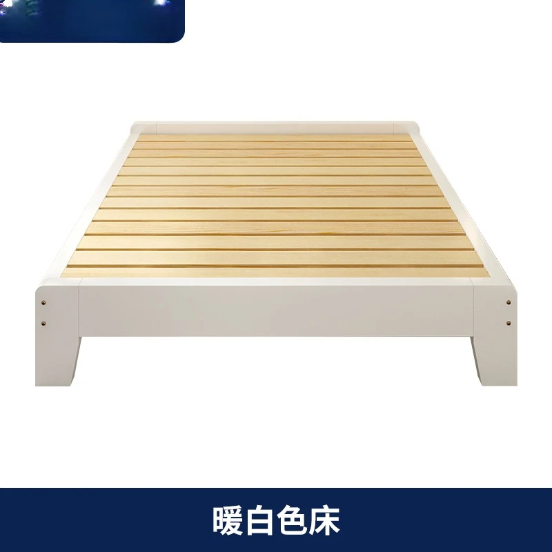 

Nordic solid wood tatami bed frame without headboard row skeleton bed without backrest single bed