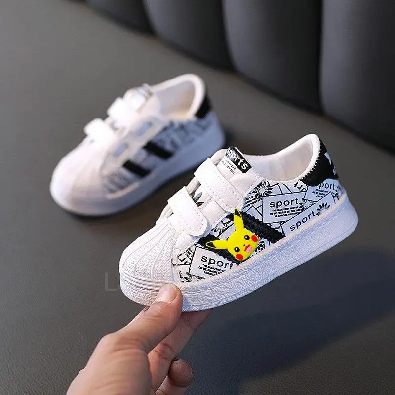 White Sneakers Pokemon Pikachu Children Platform Sport Shoes Girls Height Increase Shoes Boys Black Wedge Heels Sneaker