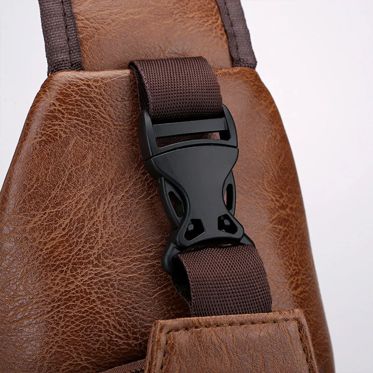 Neue Lässige Herren-Umhängetasche, Outdoor-Sporttasche mit Großer Kapazität, Multifunktionale PU-Business-Crossbody-Tasche für Männer – Detail 7