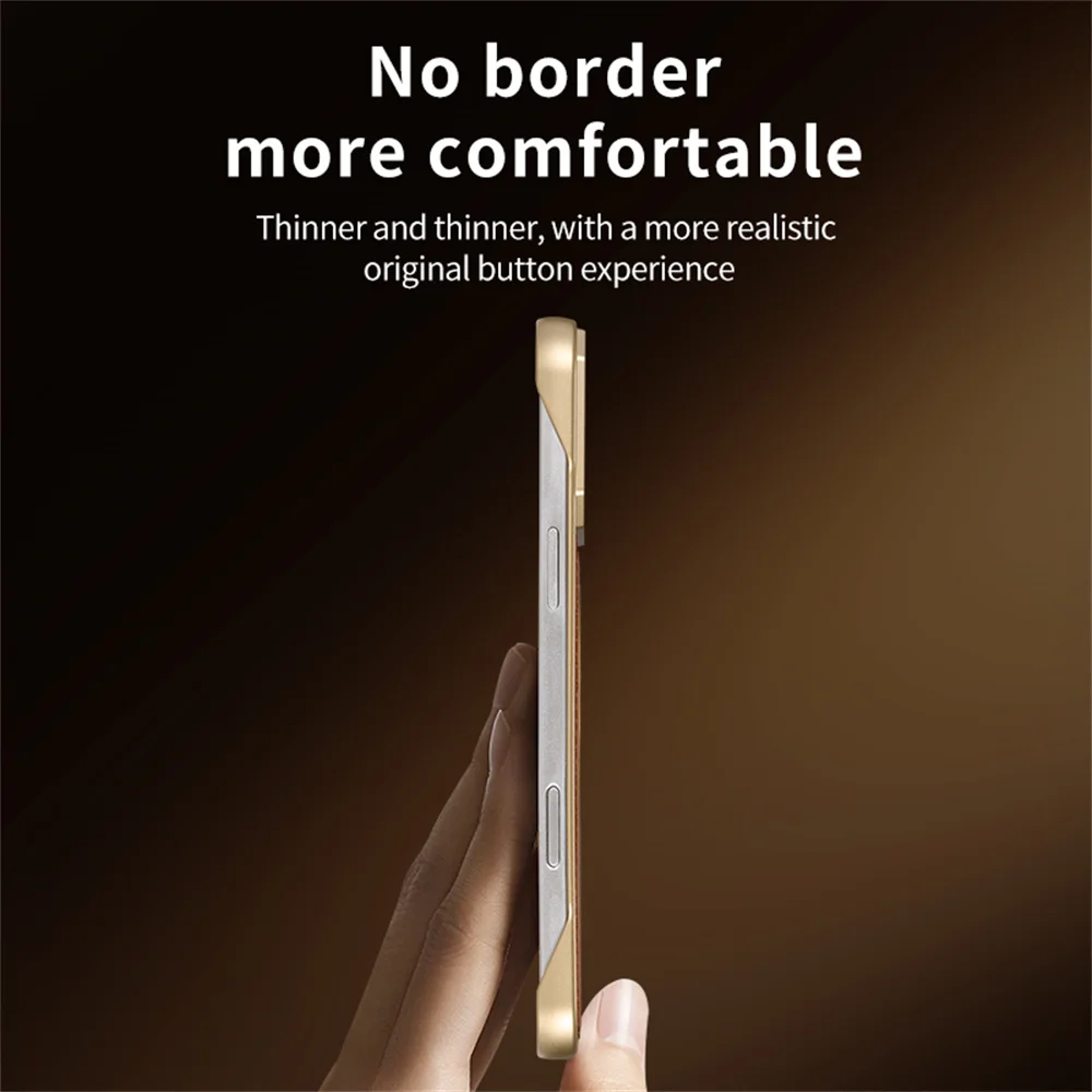 حافظة هاتف مغناطيسية بدون إطار من جلد البولي يوريثان لهاتف آيفون 17 Air 16e 16 15 14 Plus 13 12 11 Pro Max لتغطية Magsafe