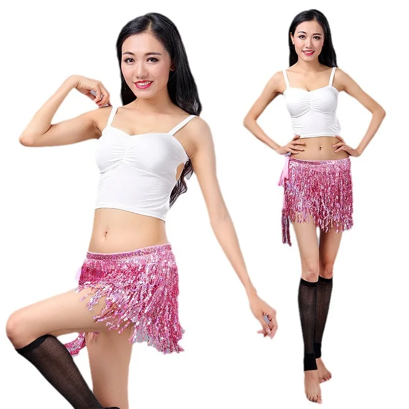 Indian Dance Hip Scarf Bohemian Tassel Wrap Belly Dance Waist Chain Stage Performance Dance Wear Accessory