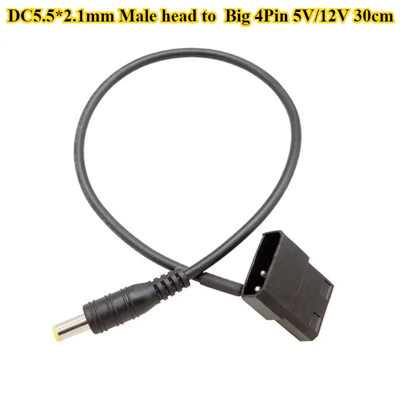 

3/5/10Pcs/lot DC5.5*2.1mm Male head to Big 4Pin 12V/5V 4Pin PWM Fan Adapter Cable Length 30cm Power Supply Connector