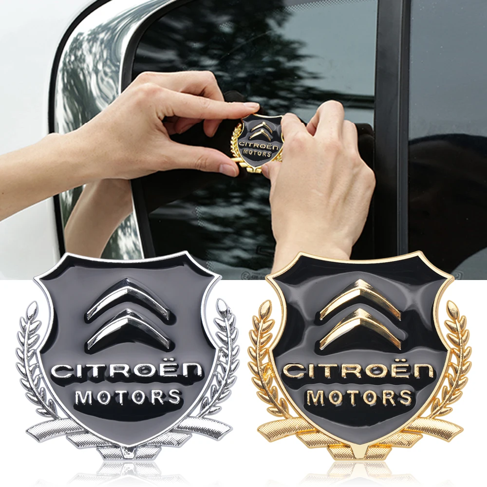 1 unidad de orejas de trigo de Metal 3D, pegatina decorativa para carrocería de coche, insignia emblema para Citroen C1 C3 C4 Grand Picasso C4L C5