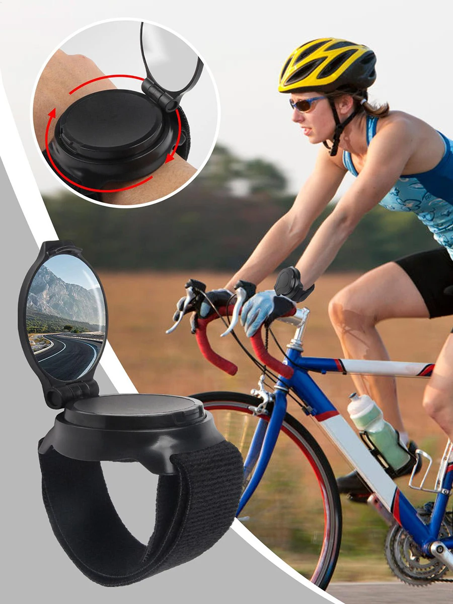 AliExpress cycle zone Rotatable Bike Wrist Rear View Mirror Collapsible Wide Angle Cycling Arm Mirror Adjustable Velcro Strap Bicycle Safety Mirror