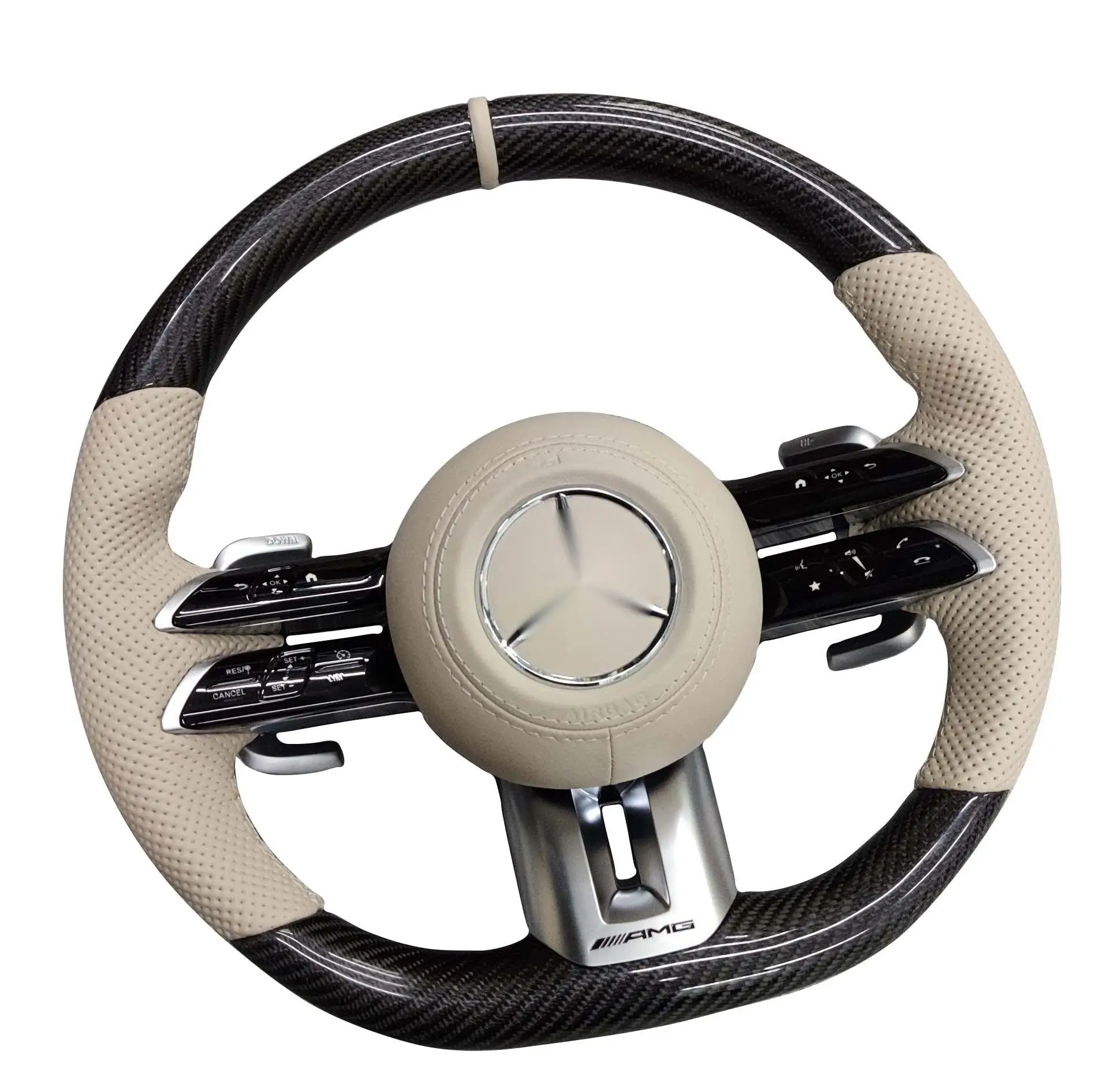 

Factory direct customizable real carbon fiber steering wheel for Mercedes benz E-class AMG GLE GLC W205204