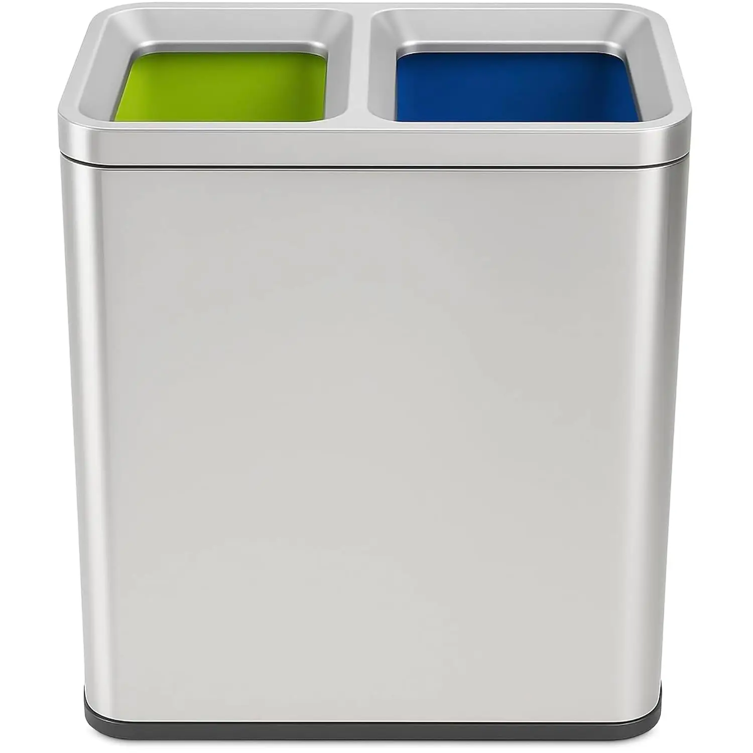 

70L Dual Compartment Recycling Trash Can, Stainless Steel Open Top for Restaurants & Homes