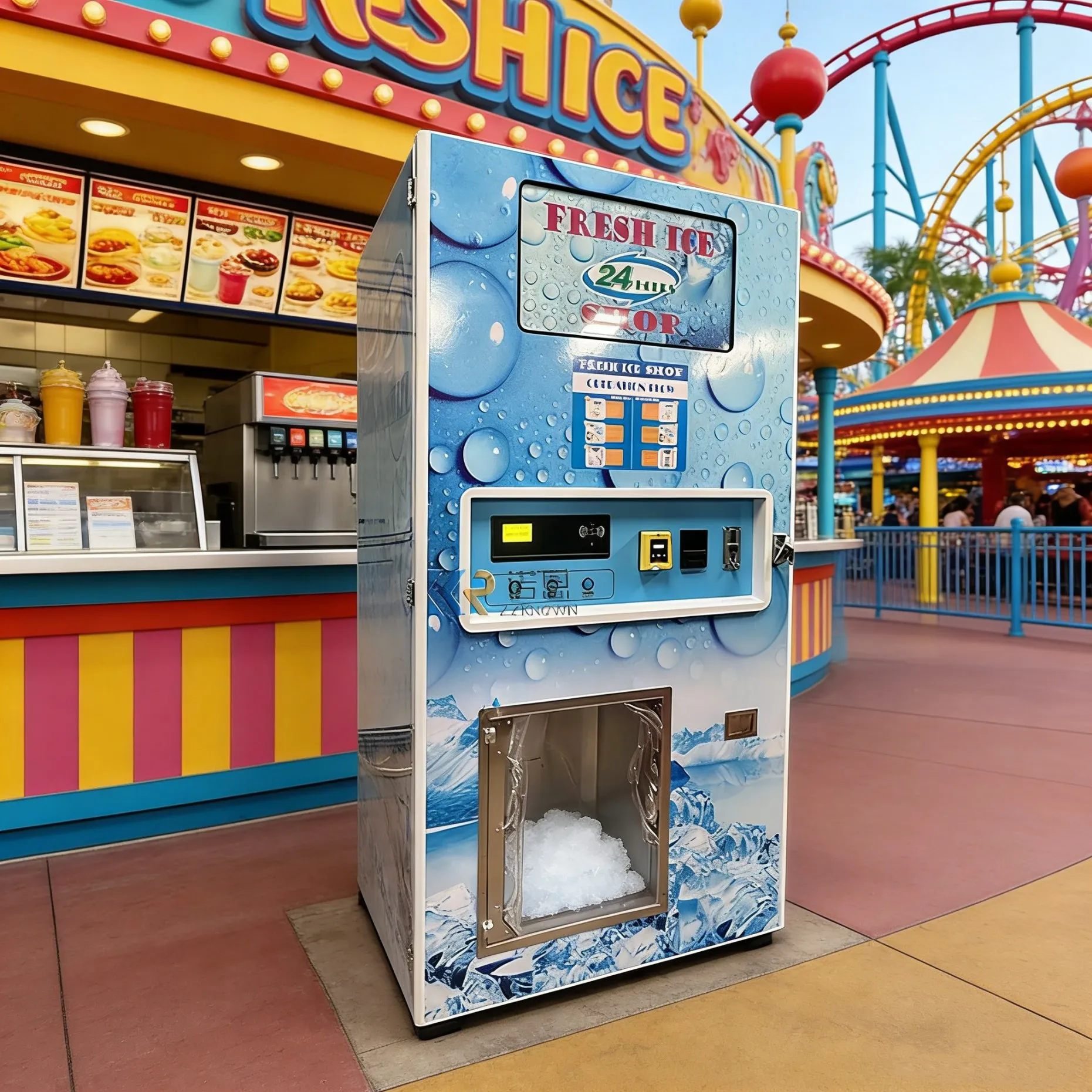 

Customized Indoor Outdoor Ice Vending Machine Automatic Smart Ice Cube Dispenser Waterproof Dustproof 24H Unattended Commercial