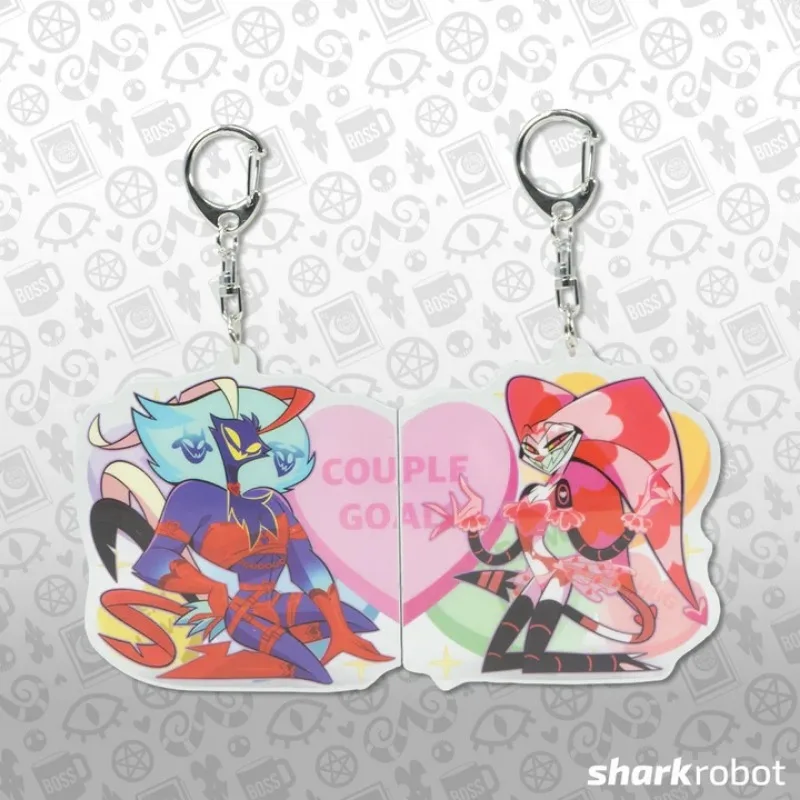 Valentines 2025 Couple KeyChain Stolas Blitz Key Chain for Woman Moxxie Millie Key Ring Verosika Acrylic Keyring Stella Pendant