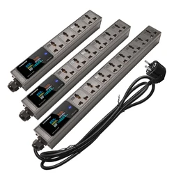 Power Strip Digital Ampermeter Voltmeter Power Energy 2/3/4/5/6/7/8/9/10 Universal Socket extension electrica 2meter Cord