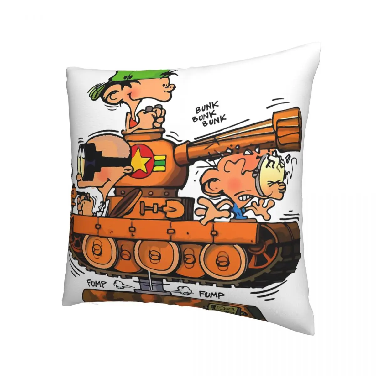 Kid Paddle In Tank Throw Pillow Case Gaston Lagaffe Children's Comics Cushion For Home Sofa Chair Decorative Hug Pillowcase