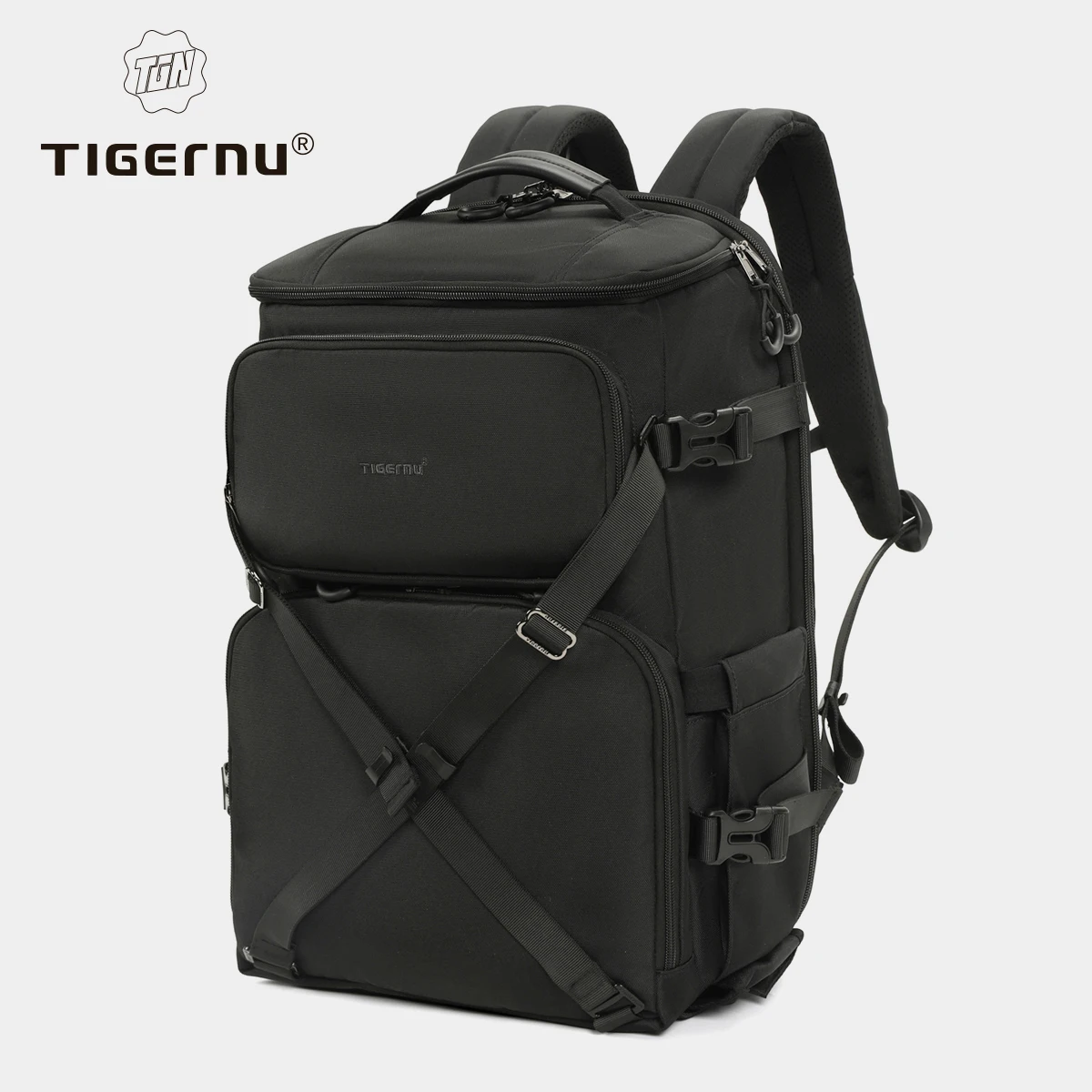 Mochila con cámara para hombre, morral para ordenador portátil de 14 y 15,6 pulgadas, con cubierta impermeable, para viaje, garantía de por vida