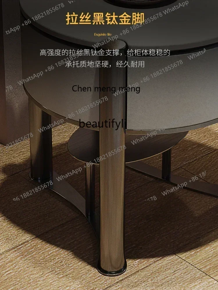 k182xz1X1Light luxury rock slab bedside table Modern bedroom storage Bedside table Special-shaped bedside table