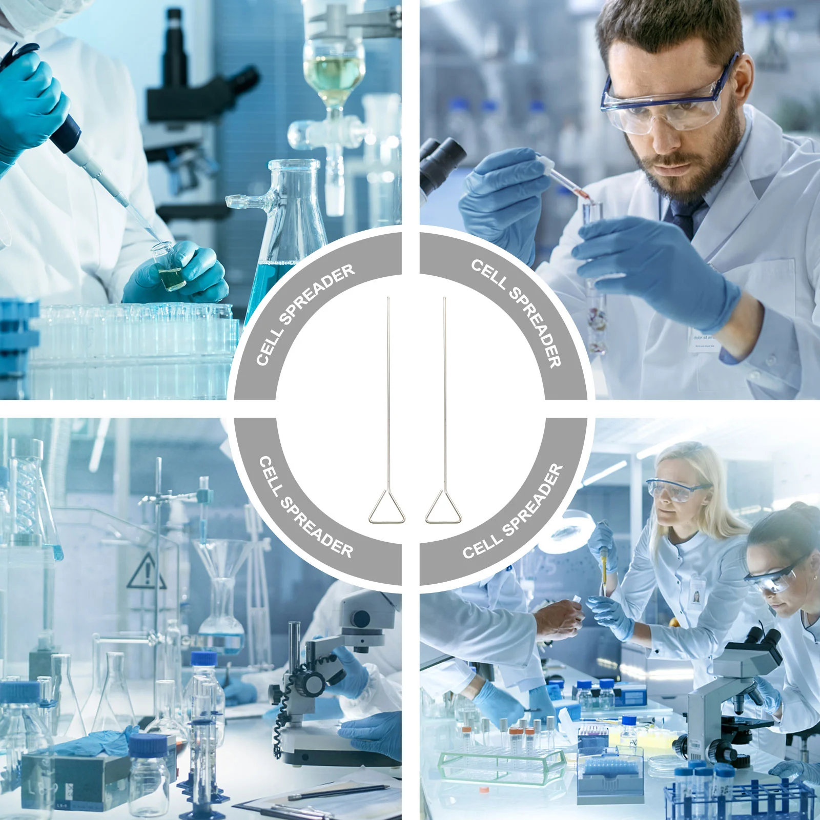 

2Pcs Stainless Steel Cell Durable Laboratory Cell Coating Rod Science Wide Spreading Practical Use