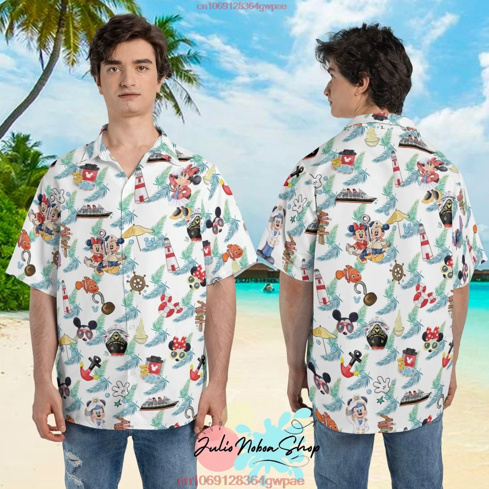 Disney Cruise Line 25th Anniversary Hawaiian Shirt Men Short Sleeve Button Up Shirt Mickey Minnie Hawaiian Shirt Beach Shirt