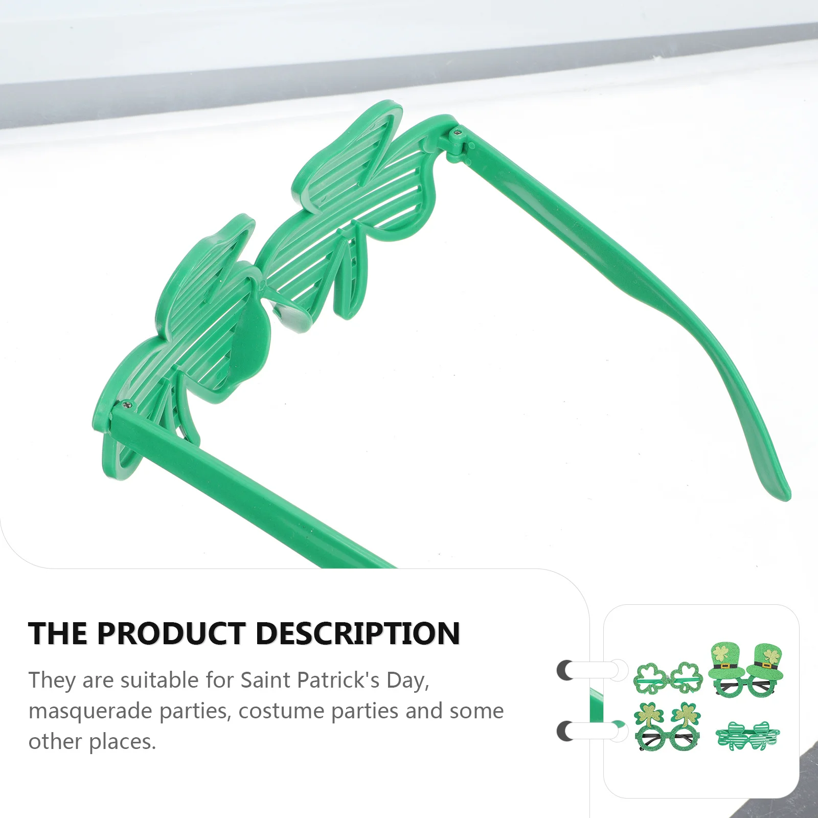 

4pcs Clover Glasses Saint Patrick's Day Props Eyeglasses Plastic Festive Masquerade Photo