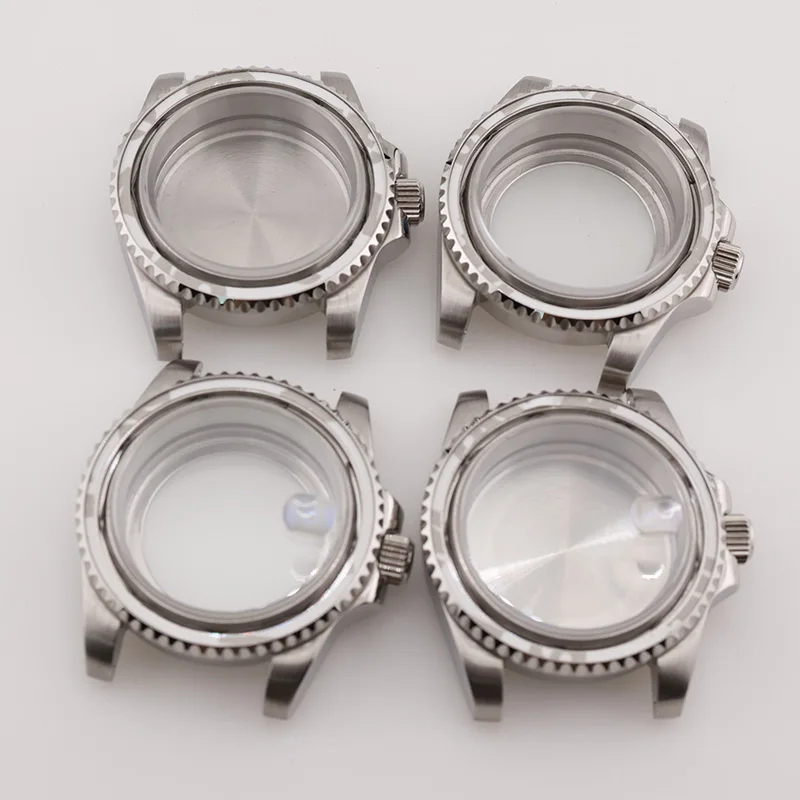 40mm 316L Stainless Steel Polished Submariner Diver Watch Case with Sapphire Crystals for Seiko Mod NH34 NH35 NH36 Repair Cases view 2