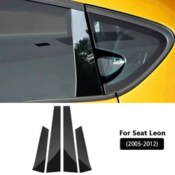 For Seat Leon MK2 2005 2006 2007 2008 2009 2010 2011 2012 SEAT Altea Car Window Door Column B Pillar Glossy Black PC Sticker